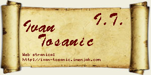 Ivan Tošanić vizit kartica